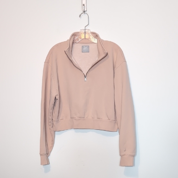 Tna Cozy AF Fleece Quarter Zip Pullover Sweatshirt Cropped - Picture 1 of 8